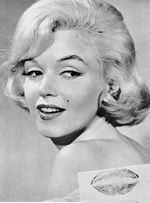 Marilyn Monroe with her Kiss Mark